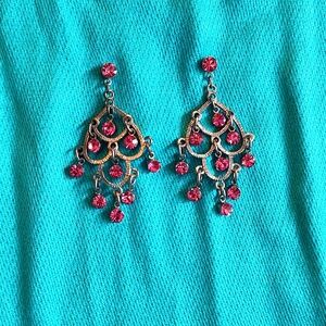 Dangly Pink Post Earrings